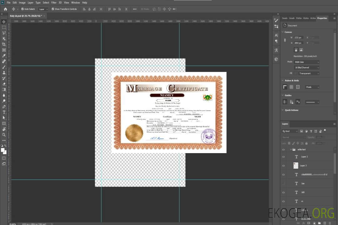 Modèle Word et PDF d'acte de mariage au Niger template